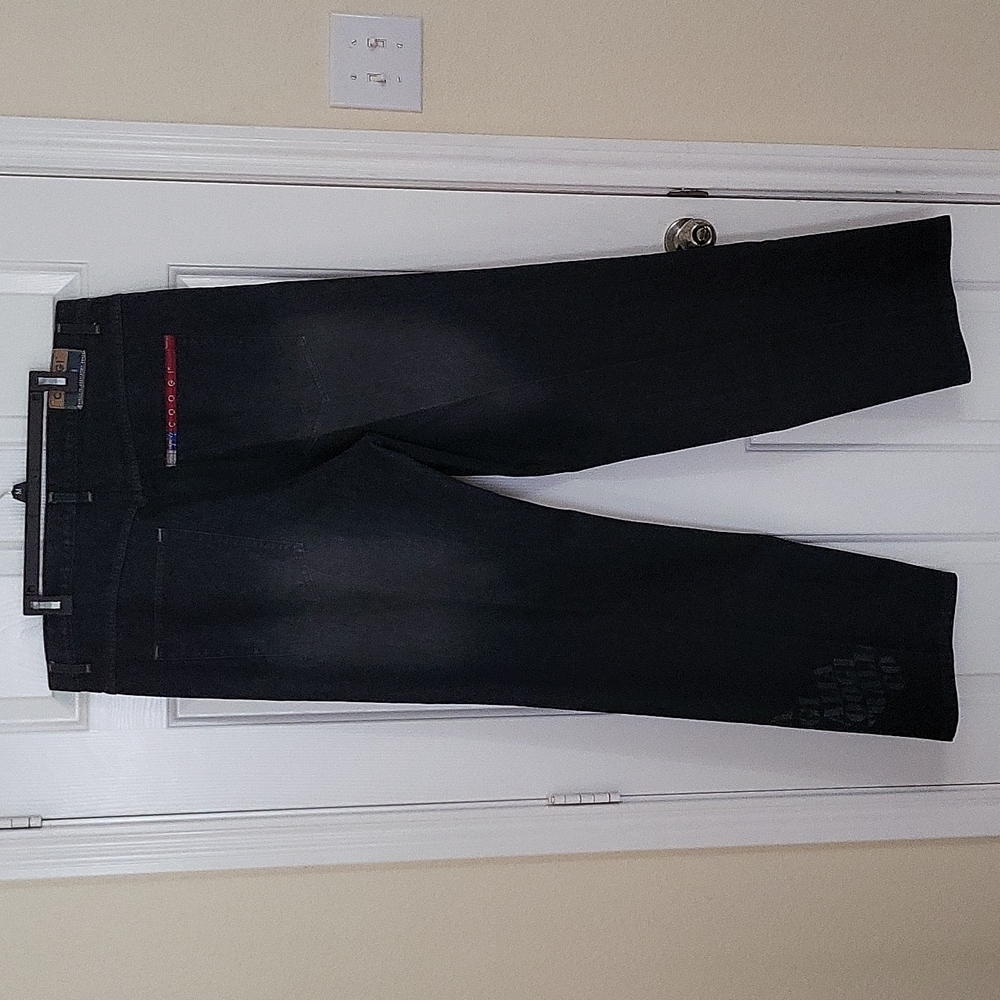 COOGI Jeans Logo Words Text Graphic on Leg Dark Rinse Men's 38 waist 34 length - Picture 2 of 5